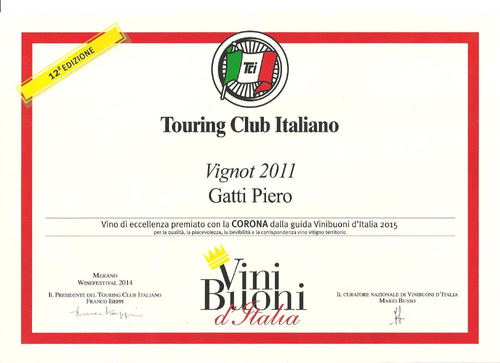 premio_vini_buoni corona massimo dei voti Touing Club Italiano sommeliers Vignot 2011 Passito vendemmia tardiva moscato Piemonte